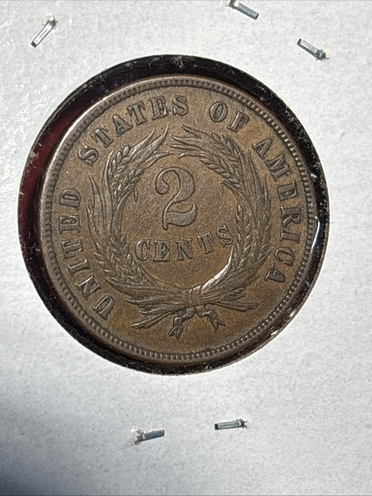 1865 Two Cent Piece Nice No Problem Copper Free Ship