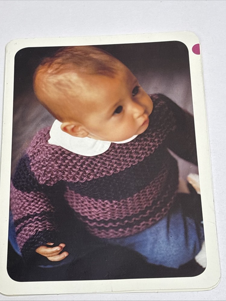 Baby Boatneck Sweater Knitting Pattern Card