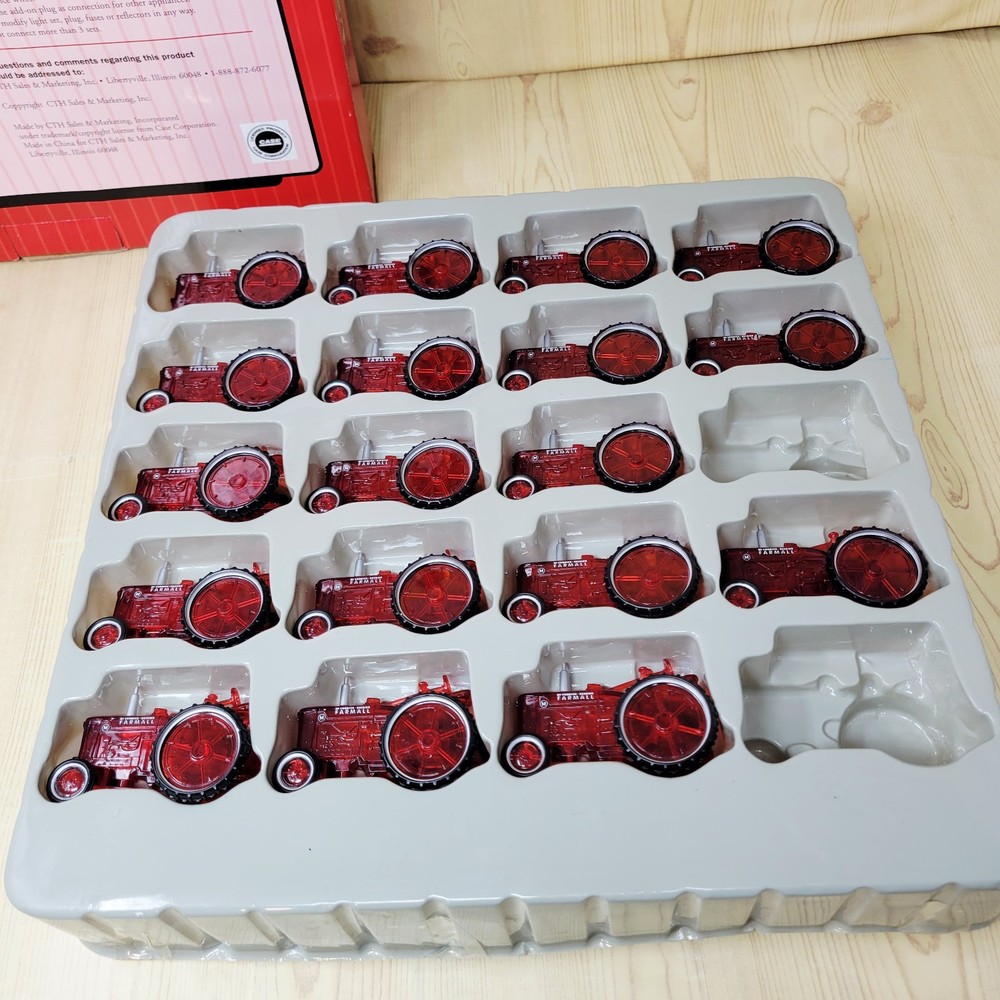 Case Farmall M Light Set Red Tractor Decorative Light Set 18 (TWO MISSING)