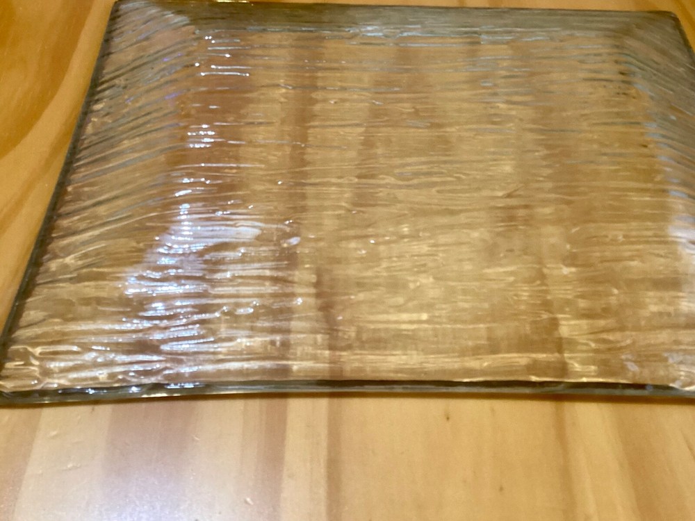 Vintage Gold Trim 12” Rectangle Glass Serving Dish (Pristine)