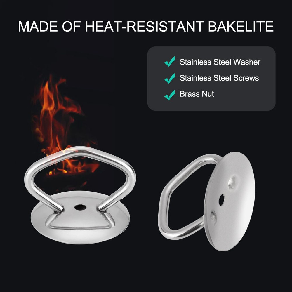 2pcs Stainless Steel Pot Lid Knob Universal Kitchen Bakeware Handle Replacement