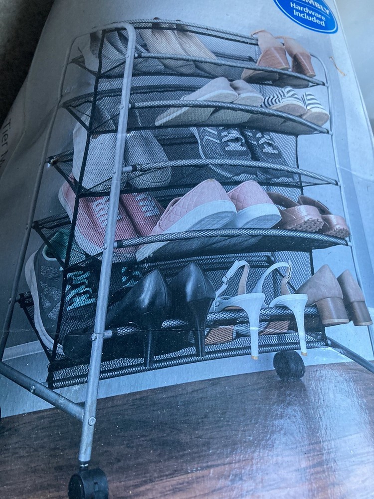 mainstay five tier shoe rack