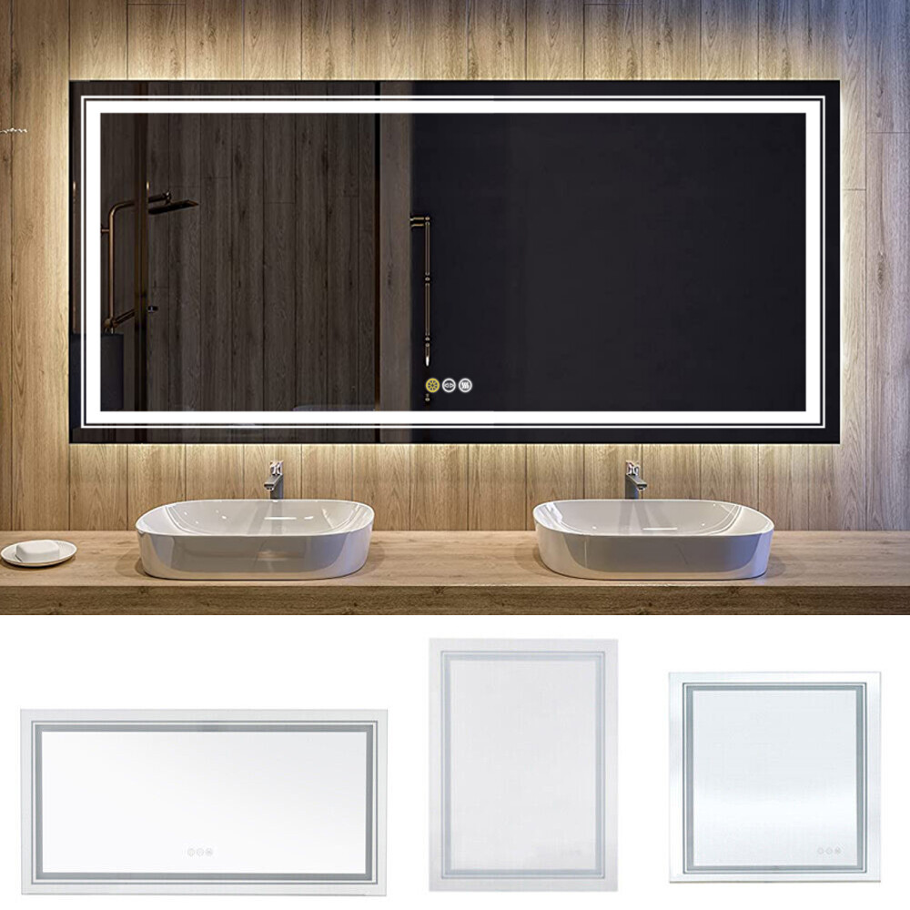 Multi Size Large Backlit Mirror LED Light Bathroom Vanity Mirror Home Hotel Gift