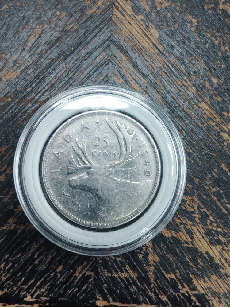 CANADA 1940 .25 CENTS Silver .800 Fine