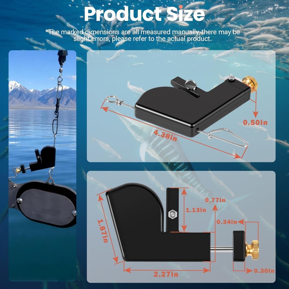 107 Downrigger Release,Adjustable 0–4.5 lb Tension Vertical & Horizontal