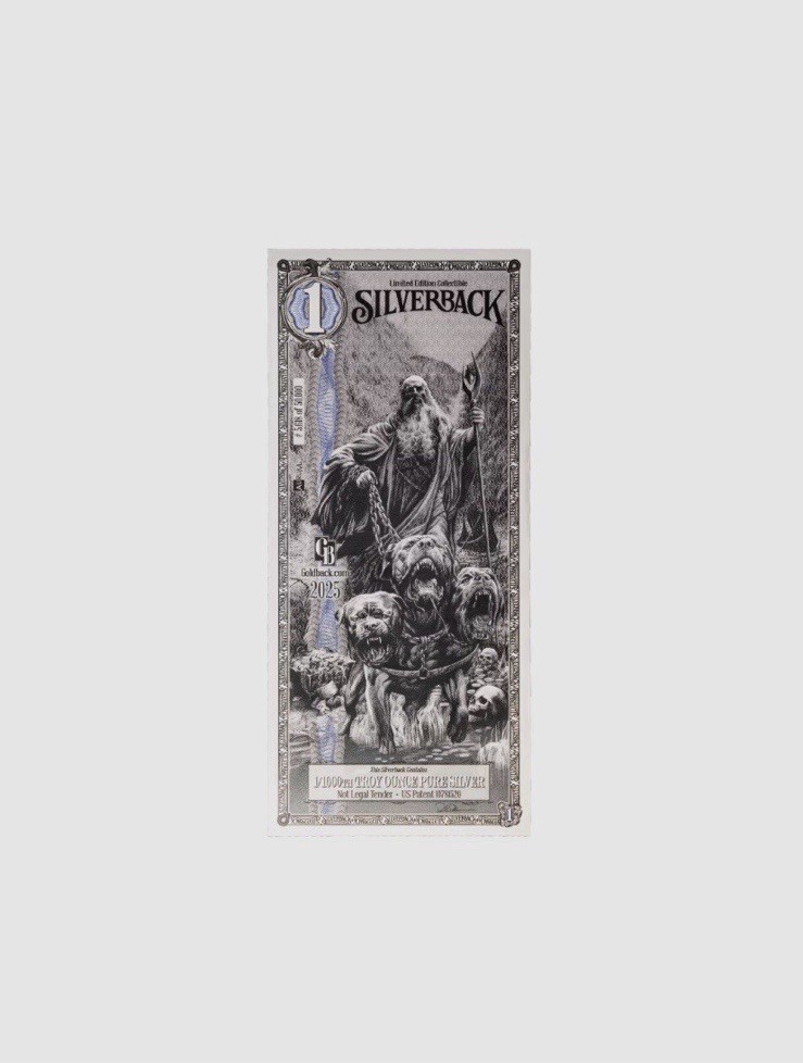 2025 Hades Silverback Standard 1/1000 oz .999 Silver Note