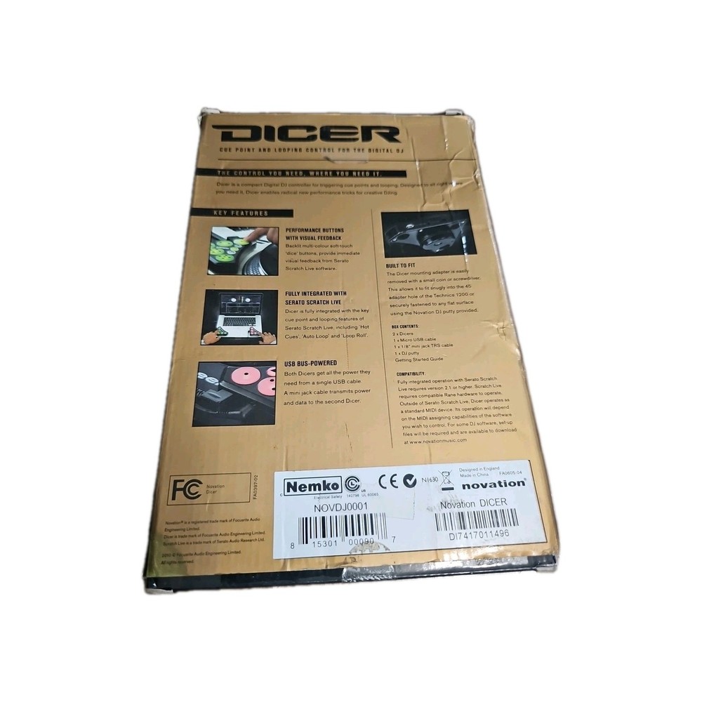 Novation Dicer Digital DJ Controllers Cue Point & Looping Control For Serato USB