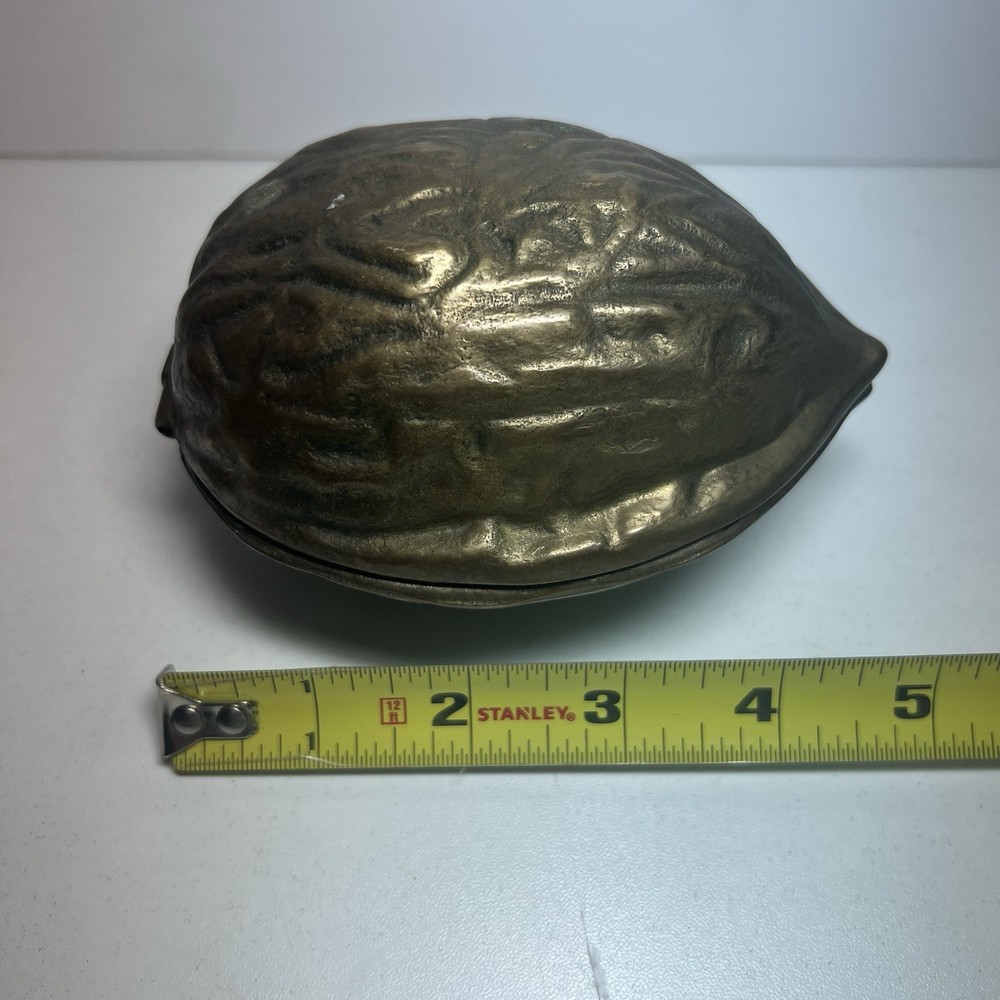 SOLID BRASS NUTCRACKER WALNUTS Vintage LARGE Walnut Shaped