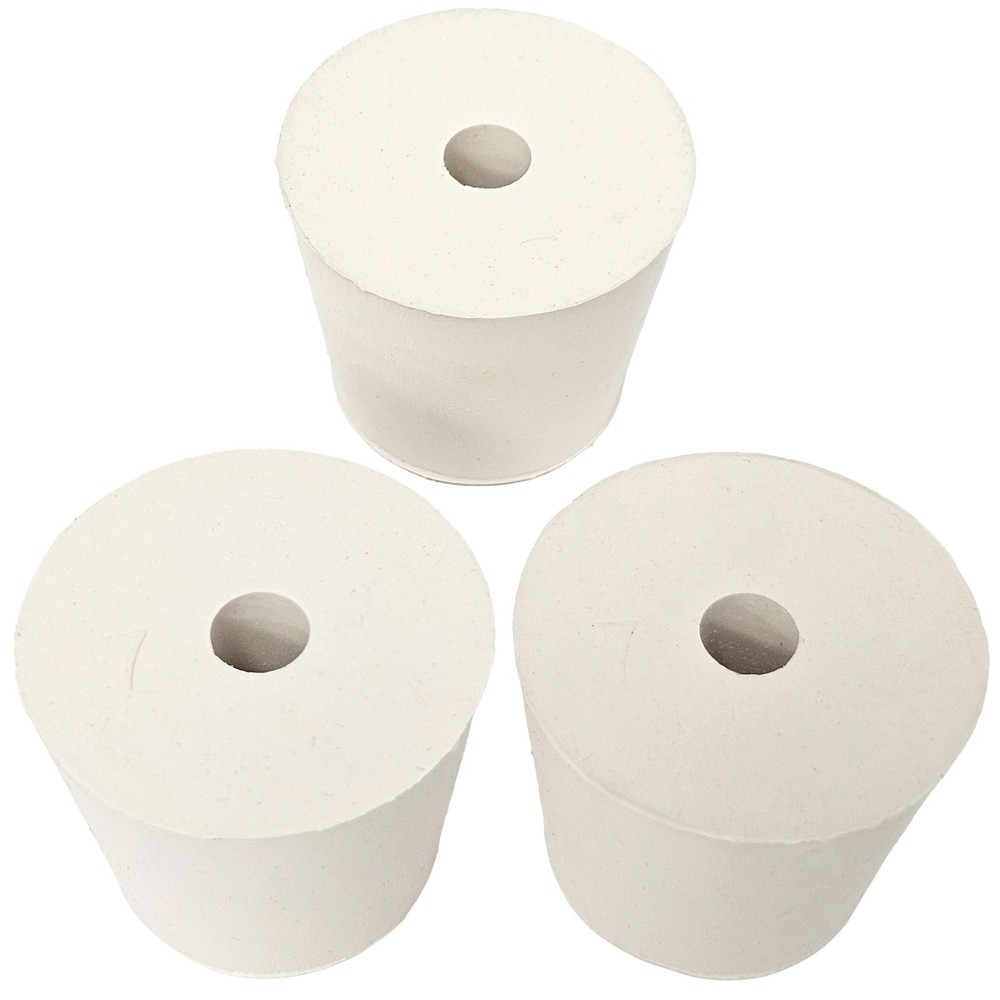 #7 Bung Drilled Rubber Stopper (Set of 3)
