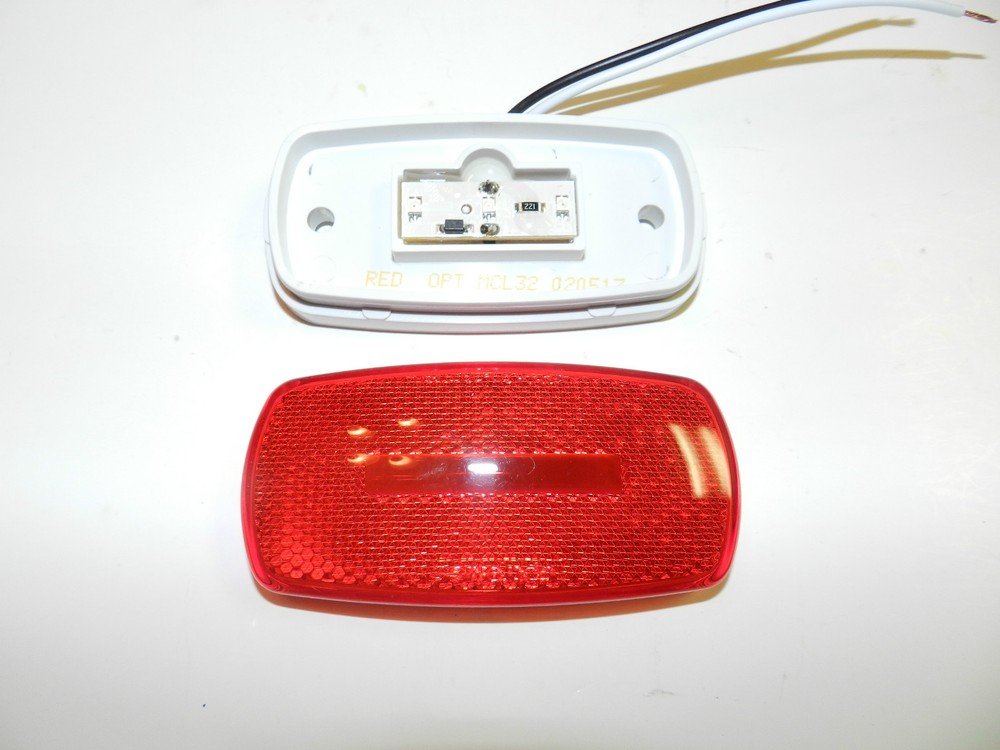 RED Camper Trailer RV Light 3 LED 2 x 4 surface mount Clearance marker