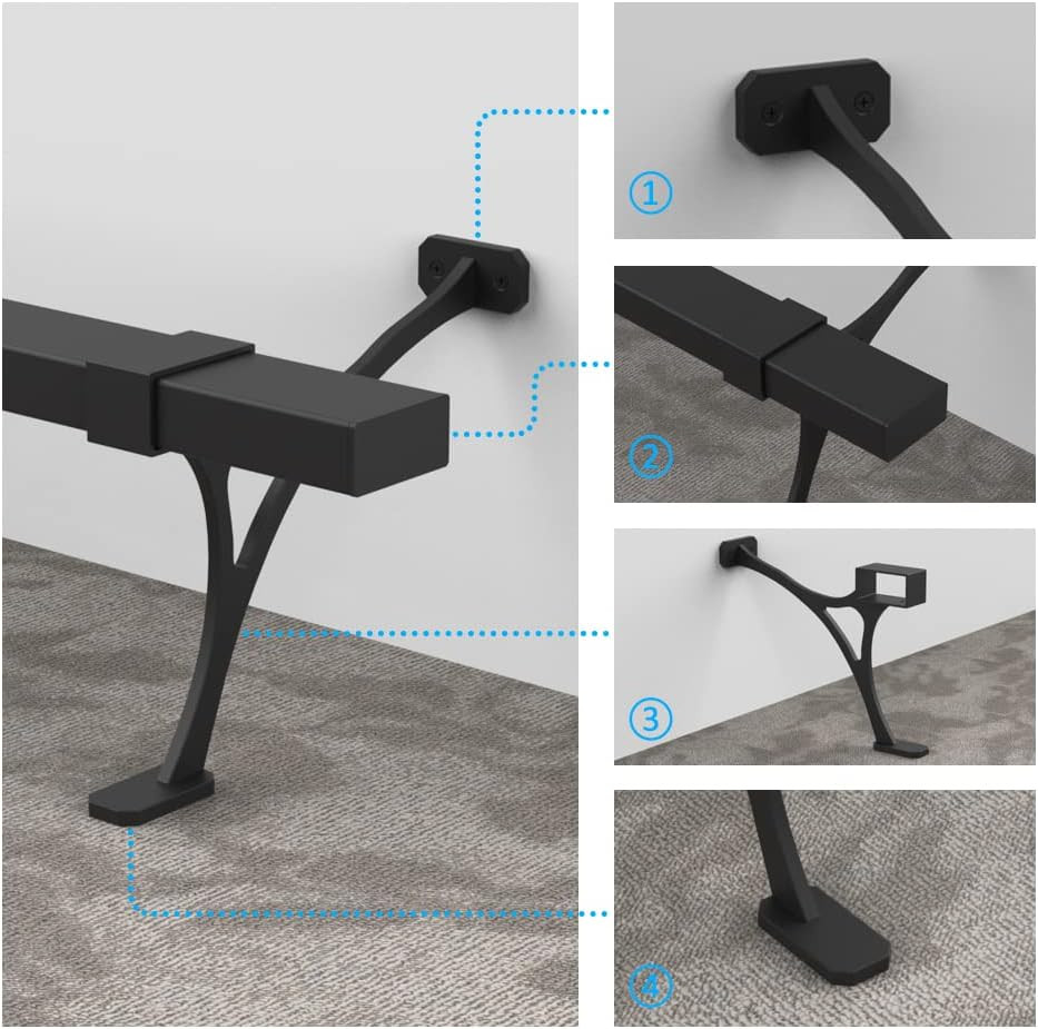Foot Rail Kit - Railing Hardware Undercounter Mount Hardware Improve Comfort and