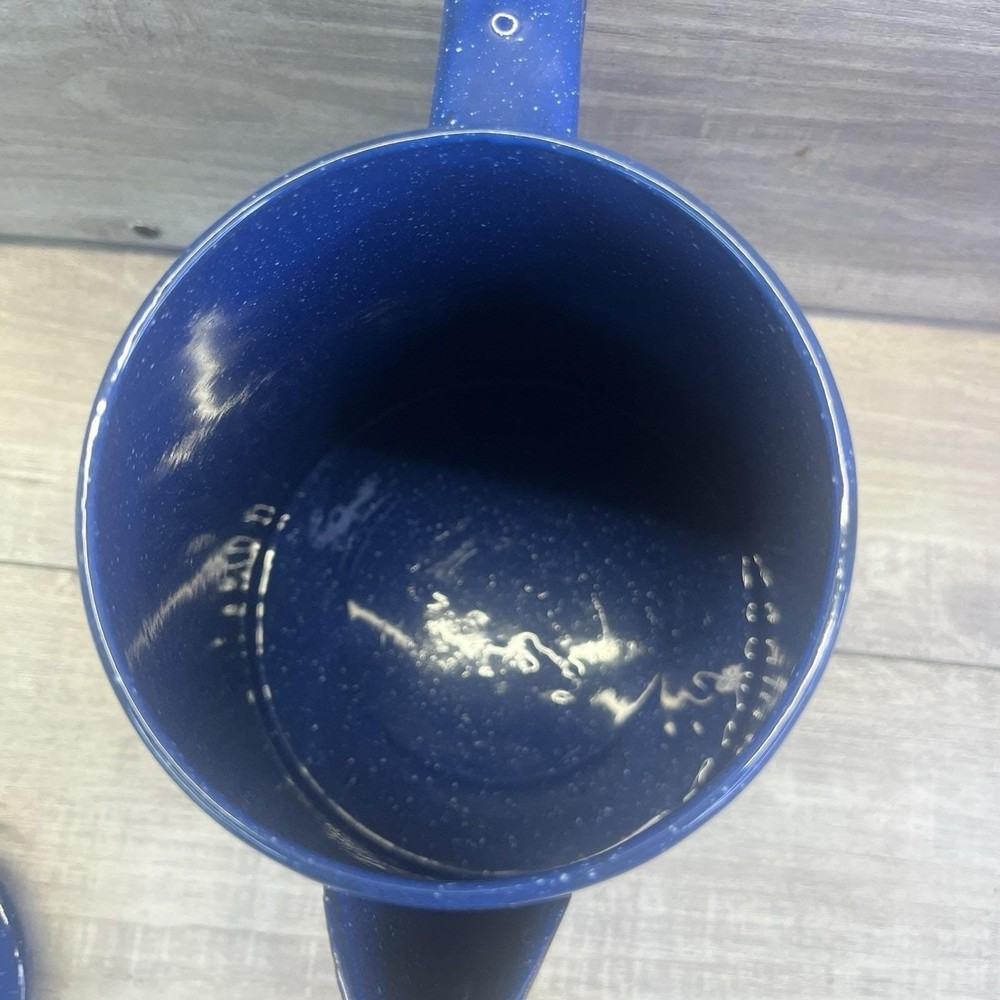 Blue Speckled Enamelware Coffee Pot Campfire Cookware Vintage Kettle