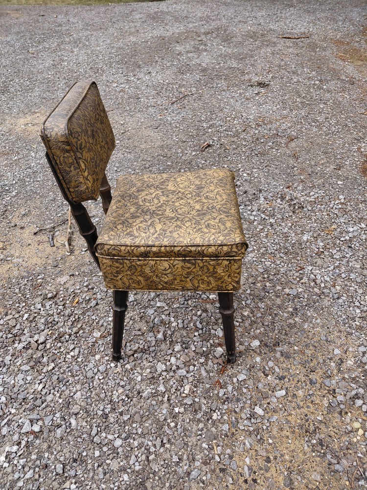 Vintage Sewing Stool With Storage Under Seat