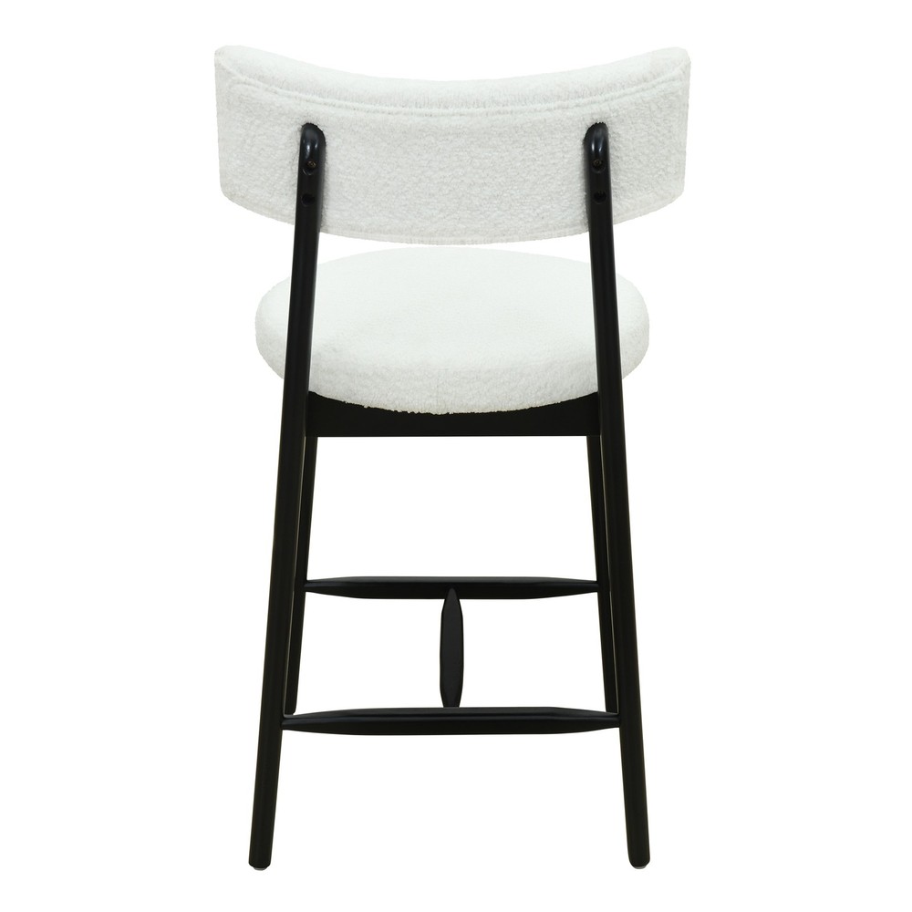 Mid Century Modern Counter Stool Black+Beige