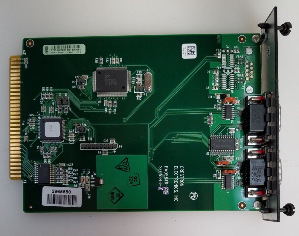 Crestron C2COM-2 RS-232/422/485 Interface Card For 2-Series Control System Y-Bus