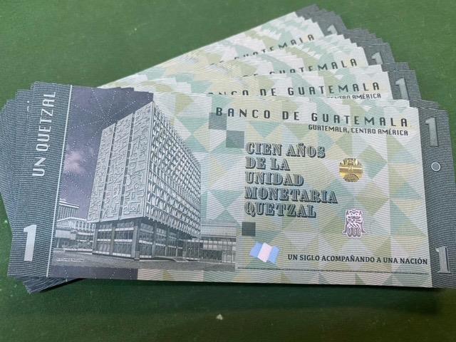 2024 Guatemala 1 Quetzal 1 note Centennial conmemorative