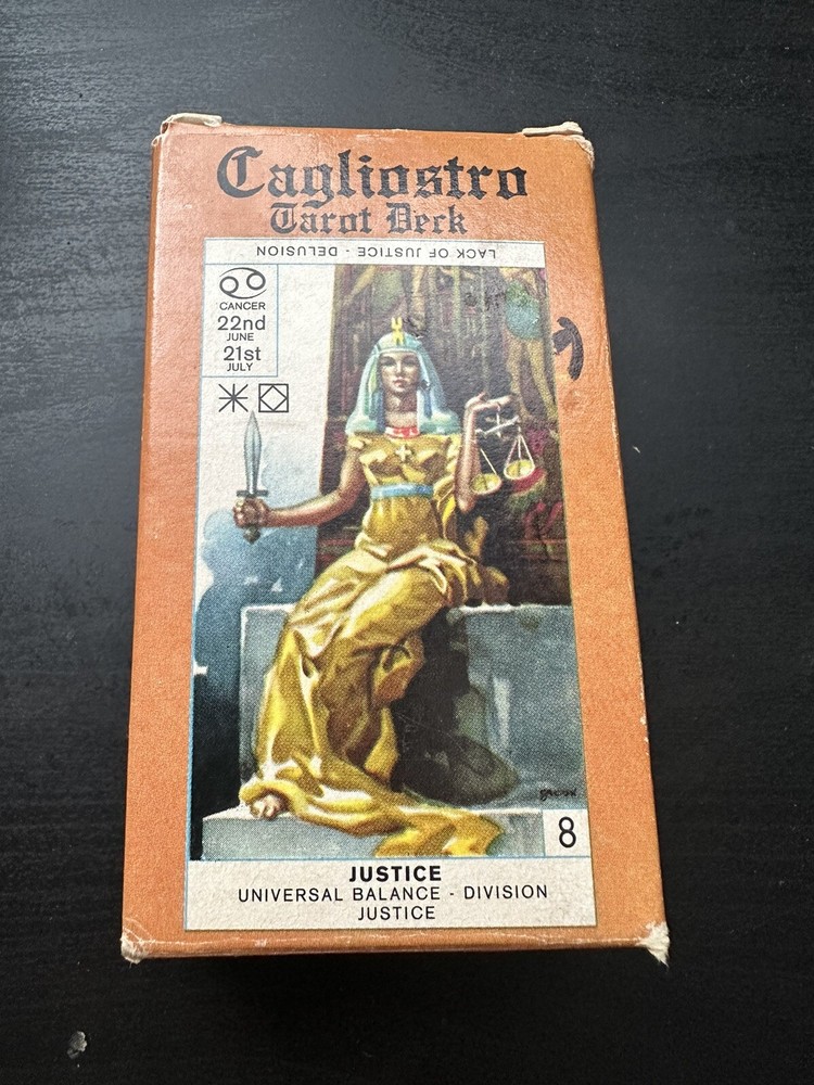 Cagliostro Tarot Deck - RED Back - Complete 78 Cards Instructions & Box - 1981