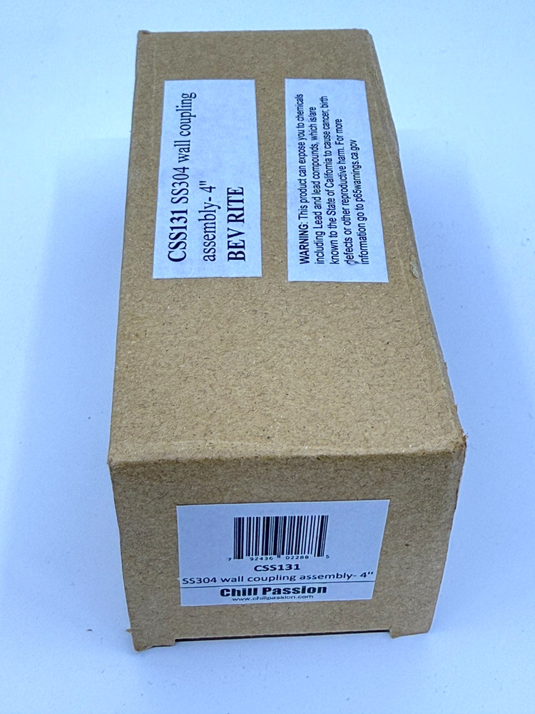 NEW Bev Rite Stainless Steel 4" Beer Keg Wall Coupling Assembly CSS131