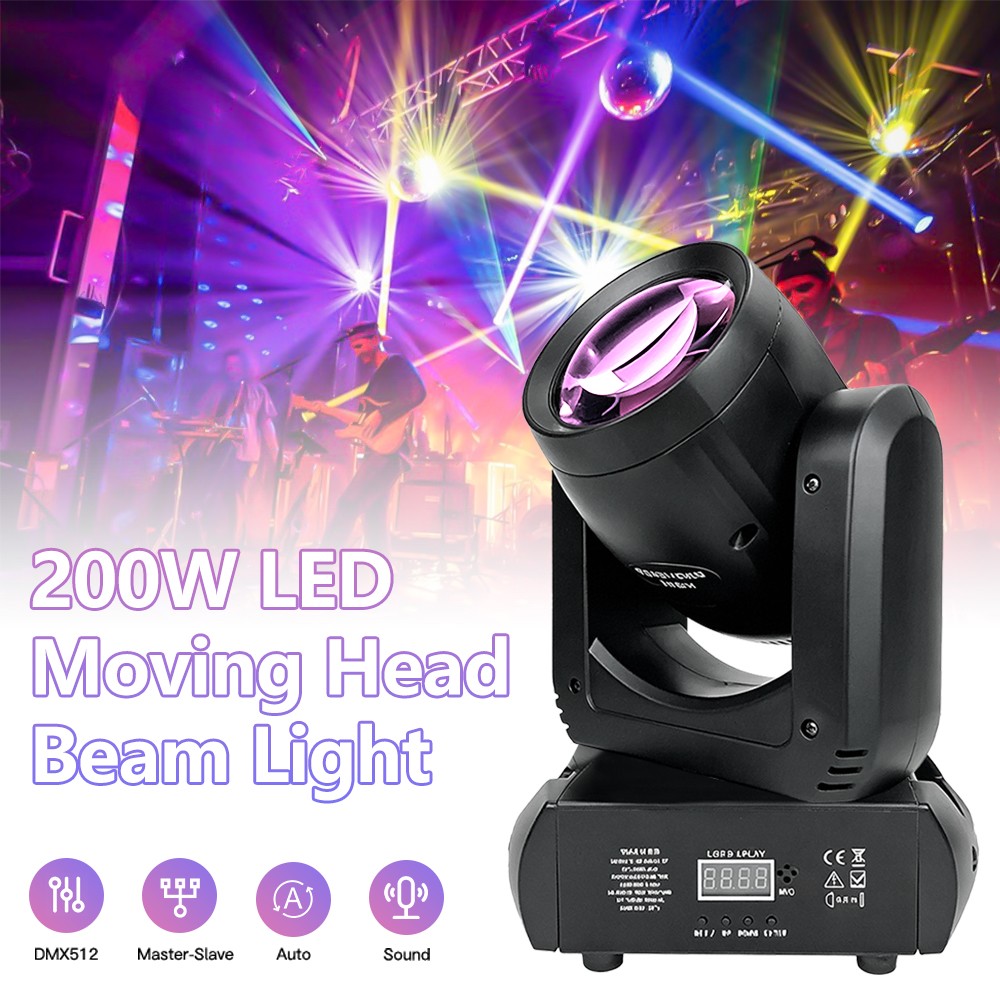 4pcs 200W LED Moving Head Beam Light DMX512 DJ Disco Stage Effect Lighting