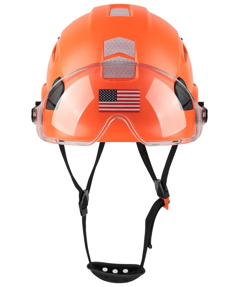 GREEN DEVIL Safety Helmet Hard Hat with Visor Chinstrap Adjustable ... Fast Ship