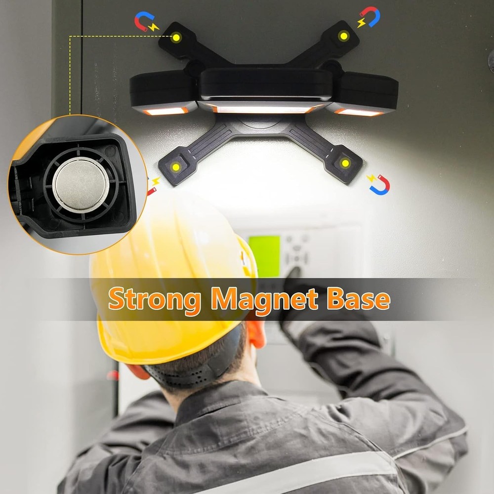 30W Rechargeable Work Light, 3000 Lumen Magnetic Work Light Battery Powered, ...