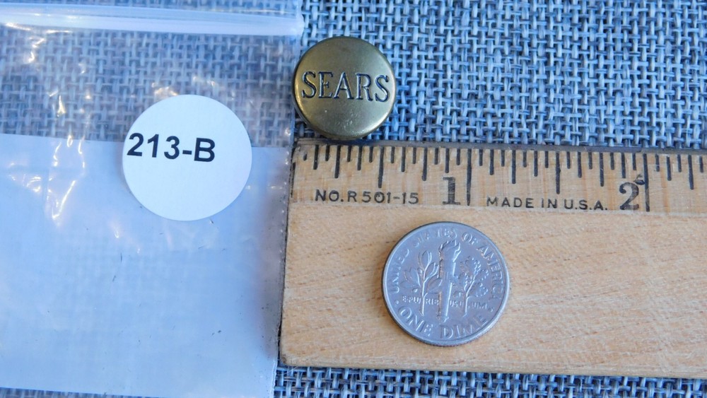 Antique Vtg Uniform Work Stud Button SEars Aprx: 5/8" #213-B