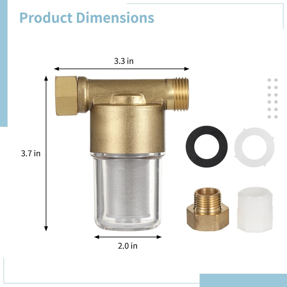 Garden Hose Sediment Filter, Inline Water Filter Washing, Machine Water Filte...