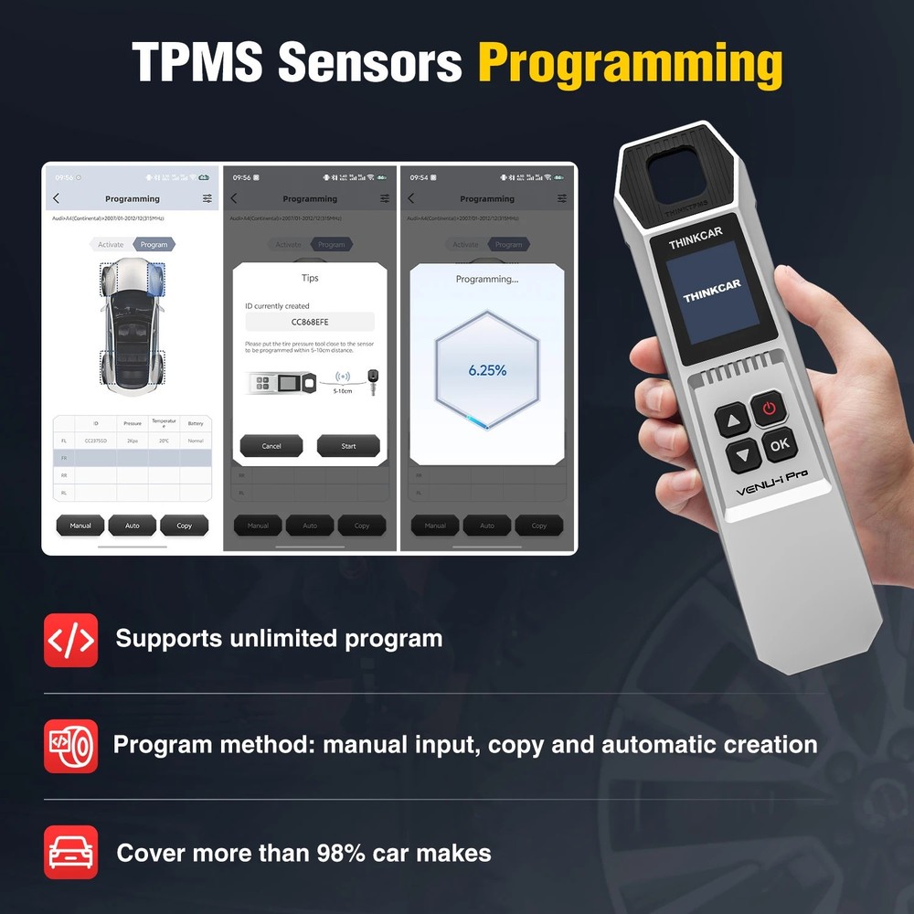ThinkTPMS VENU iPro Activate Relearn Program TPMS Sersor Work W/ Thinkscan 689BT