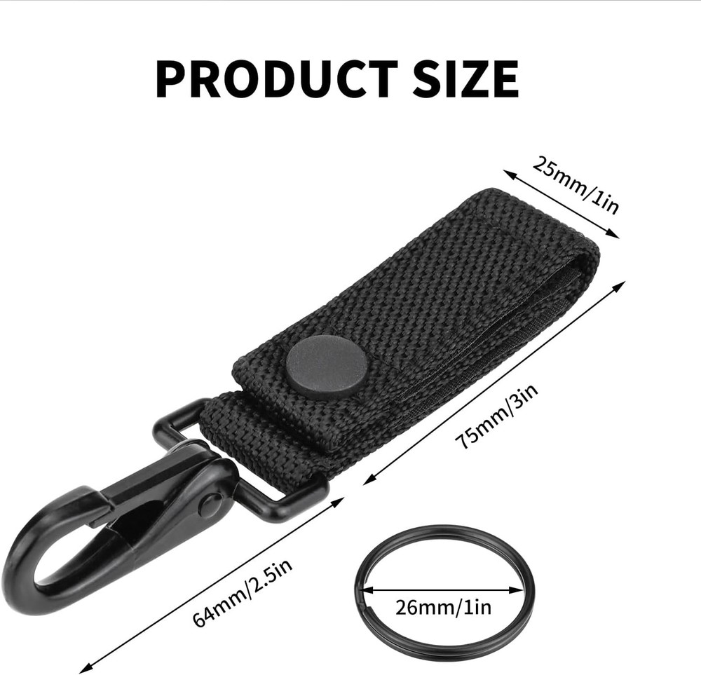 Ullnosoo Heavy-Duty Nylon Belt Keeper & Keychain Clip