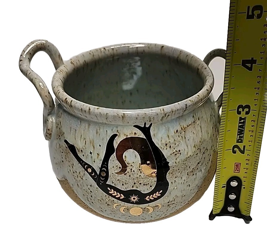 Glazed Ceramic Bowl/ Vase/ Pot With Handles Bees