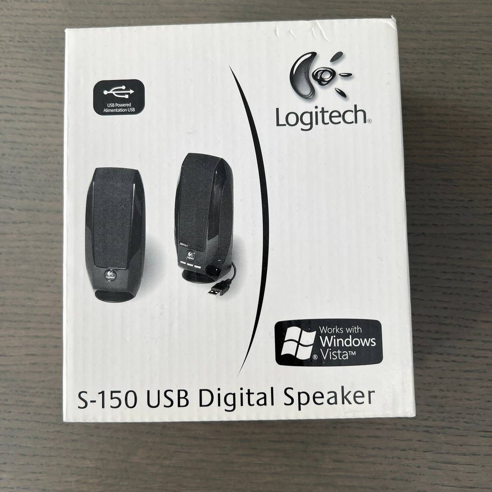 Vintage Logitech S150 Digital USB Stereo Computer Speakers - Black Y2K