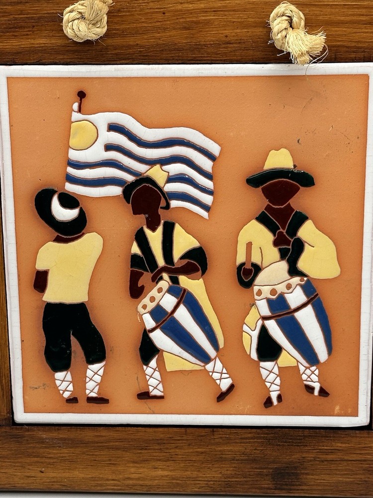 Bernardo Matteo Decorative Ceramic Tile Framed Uruguayan Patriots