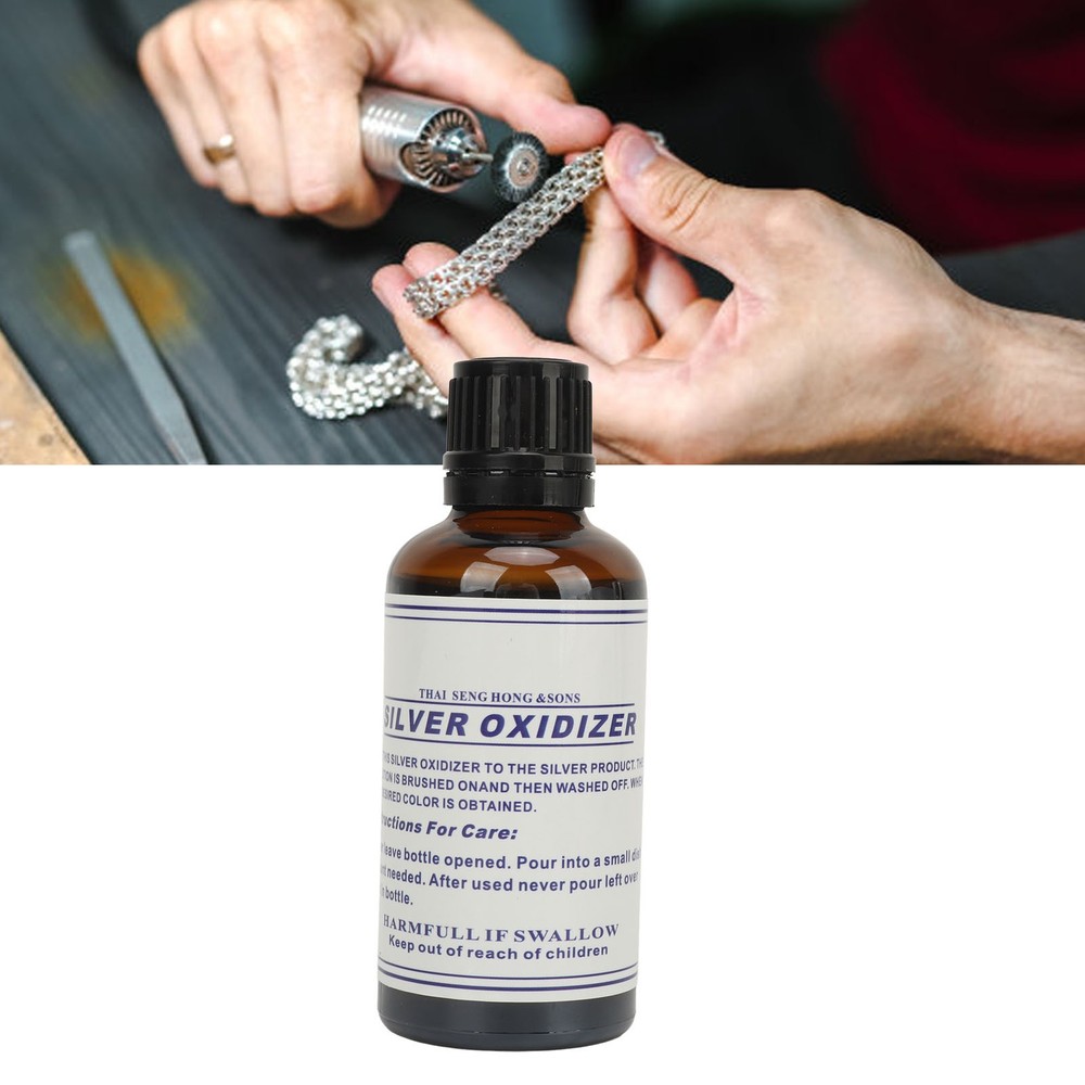 Silver Oxidizer Solution Jewelry Making Black Fast Acting Vintage Effect 50ml