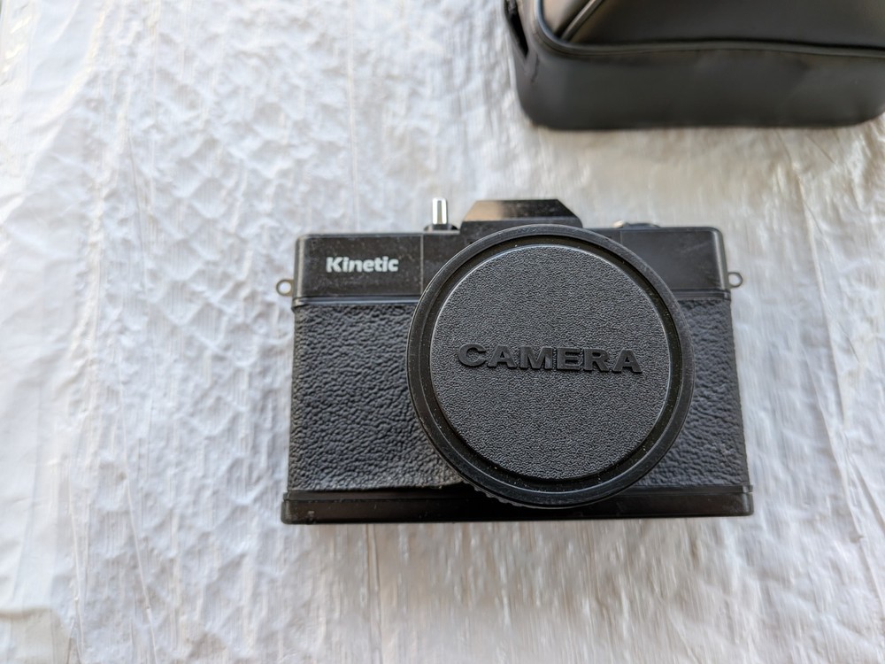 Kinetic 35mm Camera w/ 50 mm Lens, Case. Untested