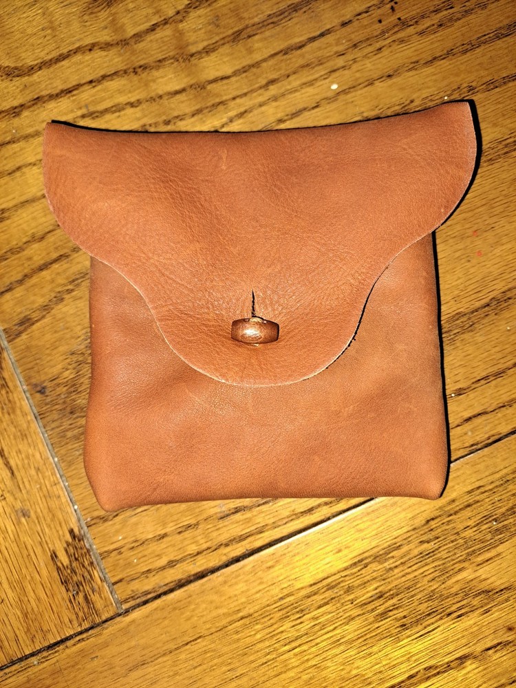 Leather Belt Pouch With Button Closure