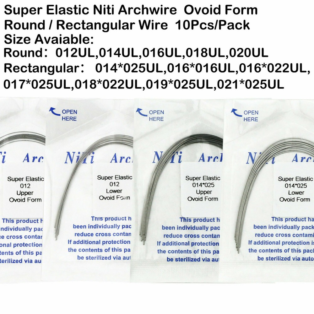 1 Pack Dental Orthodontic Super Elastic Niti Arch Wires Round/Rectangular Ovoid