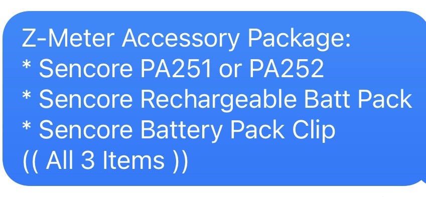 SENCORE LC102/103 ACCESSORY PKG, (3-Items) PA251/252, Battery Pack & Batt Clip!!