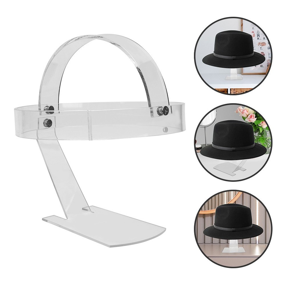 2 Pcs Cap Support Supply Baseball Hat Display Stand Clear Pedestal