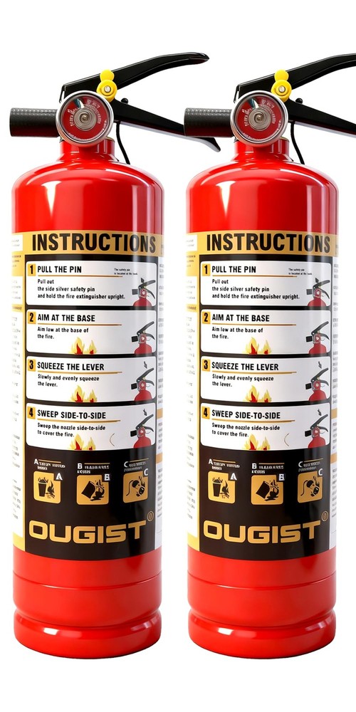 Ougist ABC Fire Extinguisher for Home, 2.5lb Small size, Red