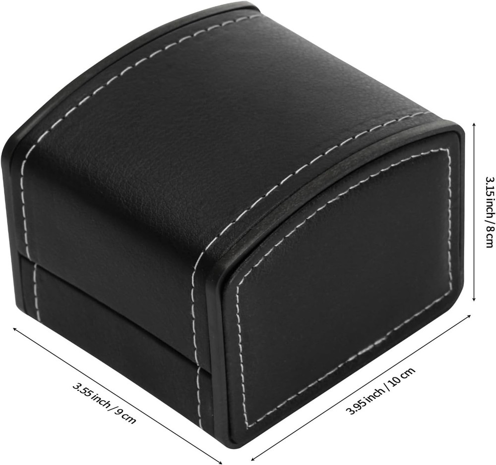 Luxury Single Watch Gift Box PU Leather with Removable Pillow Black
