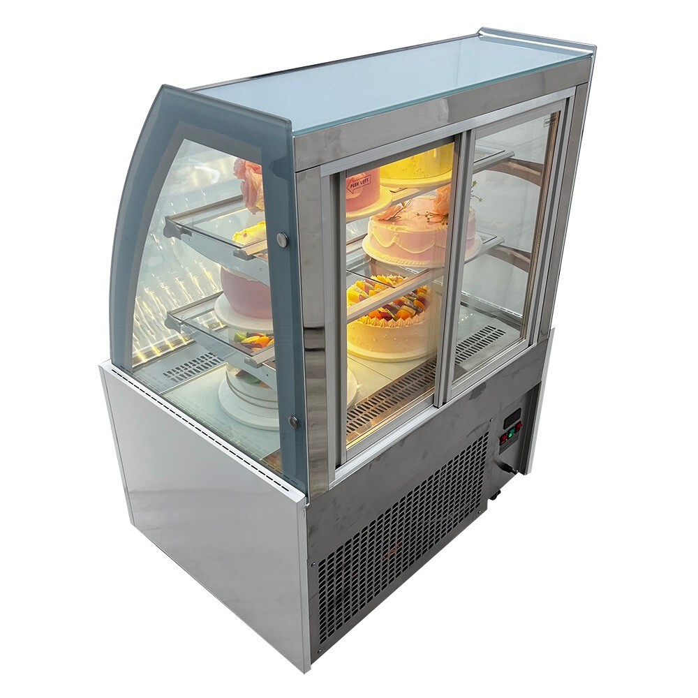 220V Floor 3 Layers Refrigerated Cake Display Cabinet Bakery Showcase