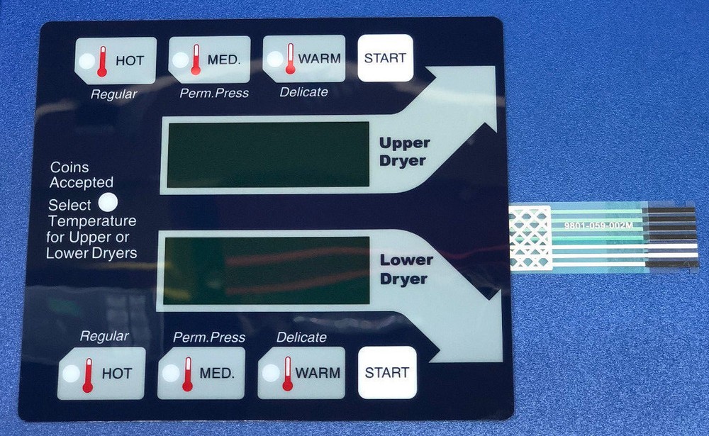 9801-059-002  Blue Membrane Touch Pad For Old Style Dexter Dryer