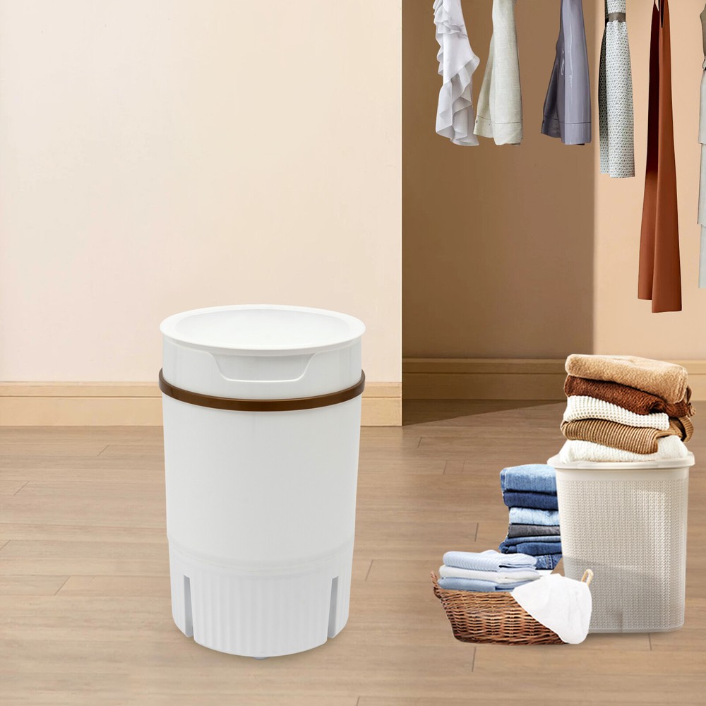 White Portable Mini Washing Machine Washer with Drainage Basket Multi-Functional