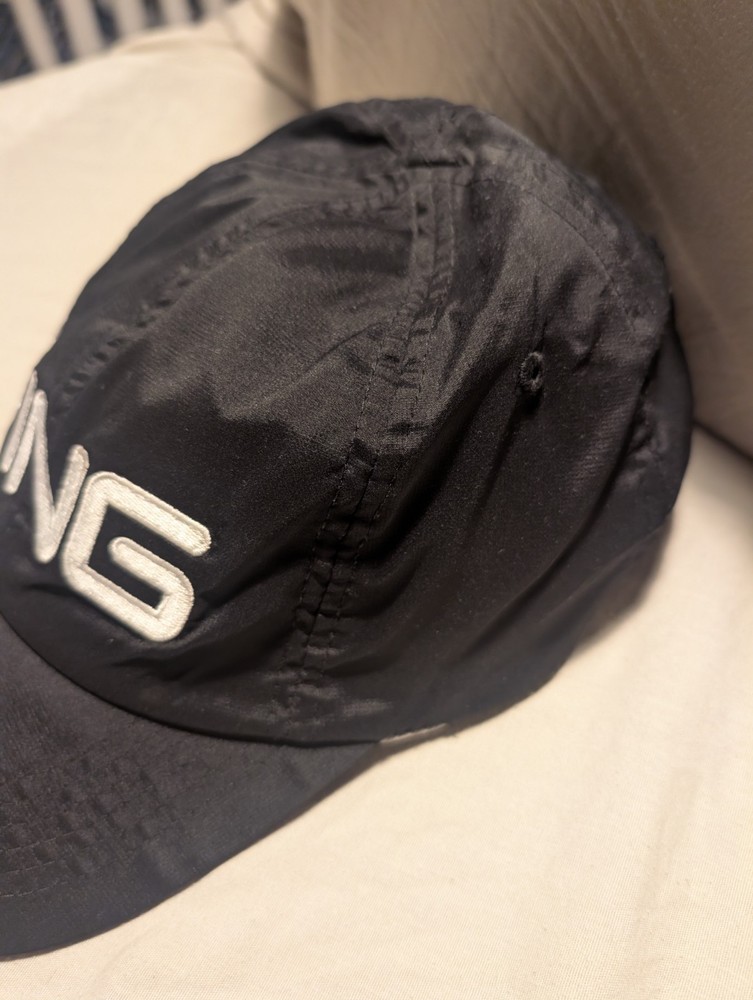 Ping Cap Hat Unisex Adjustable Black Polyester Spandex Blend Sensorcool. T4