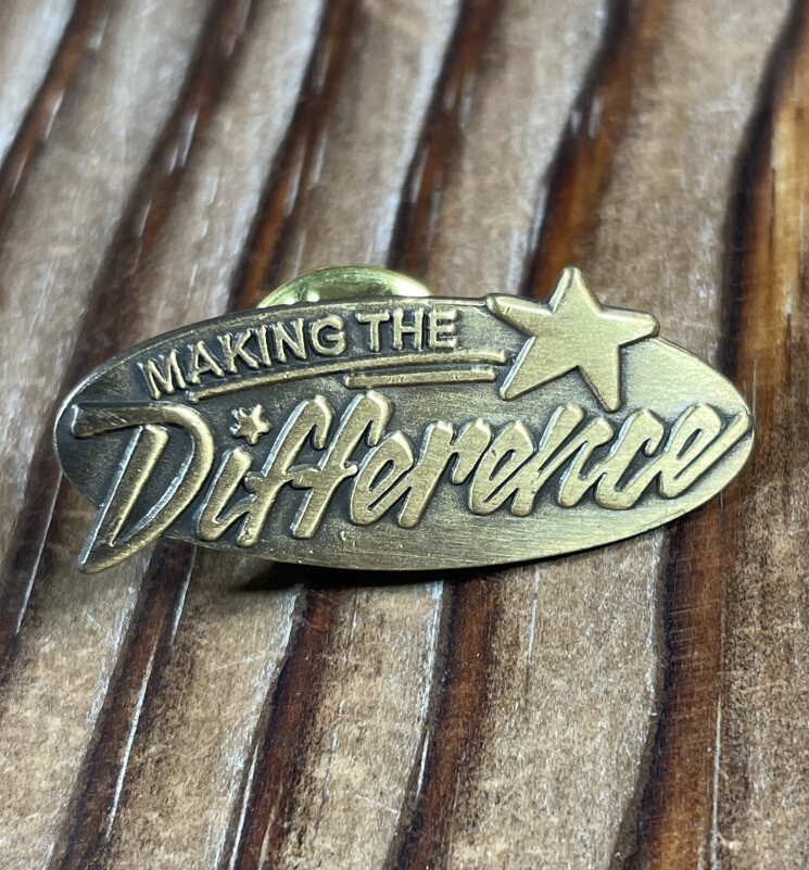 Making the Difference lapel pin badge gold tone star