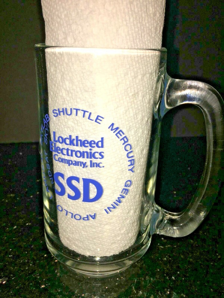 SSD LOCKHEED ELECTRONICS APOLLO SKYLAB SHUTTLE MERCURY GEMINI GLASS MUG