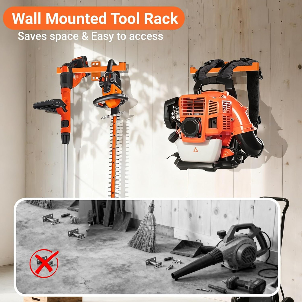 Heavy Duty Backpack Blower Wall Mount - Organizer for Garage Storage