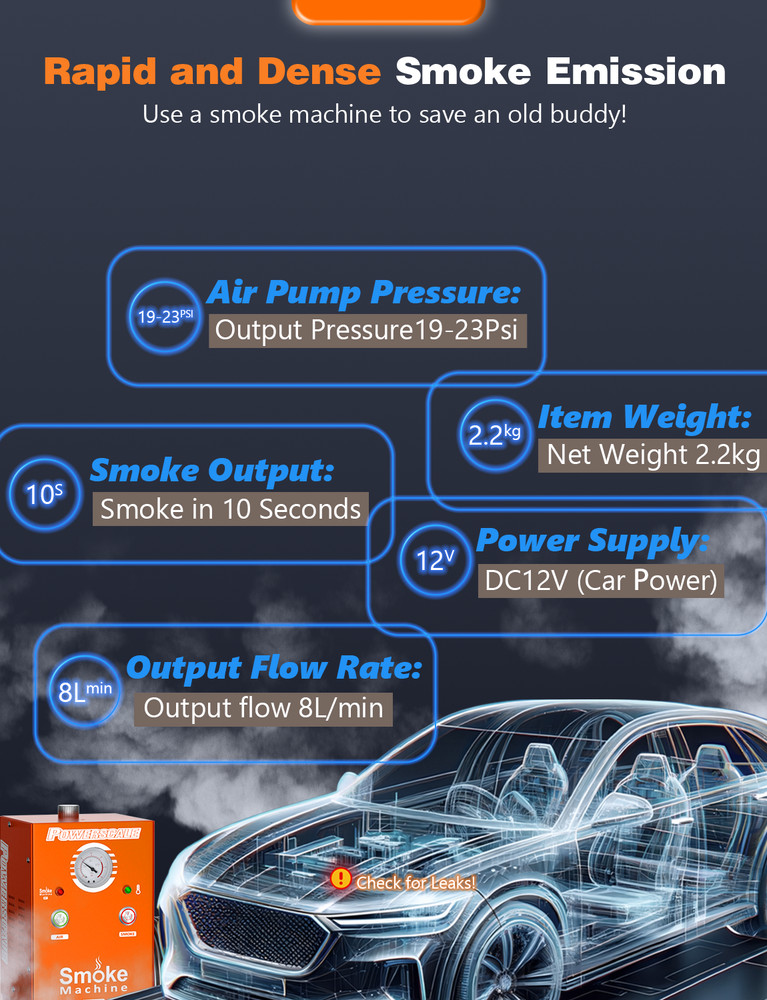 Automobile smoke diagnostic leak detector