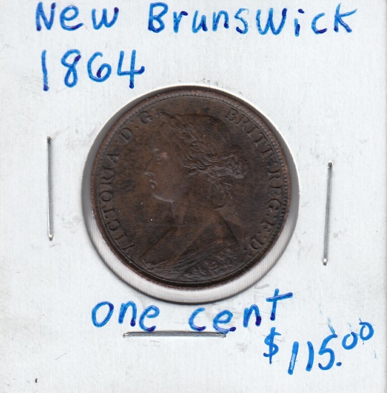 1864 New Brunswick One Cent Coin   C6