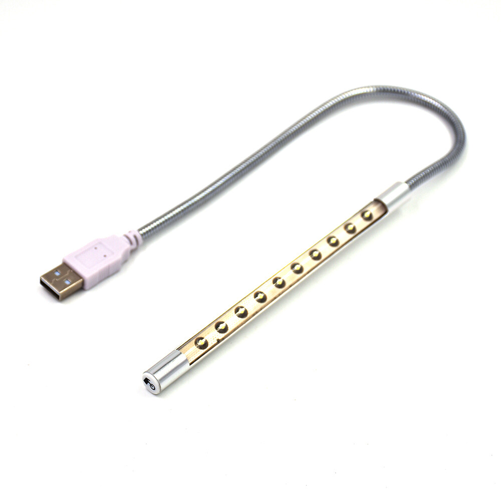 Flexible Touch Switch USB Light Lamp 10 LED for Notebook Laptop Keyboard Reading